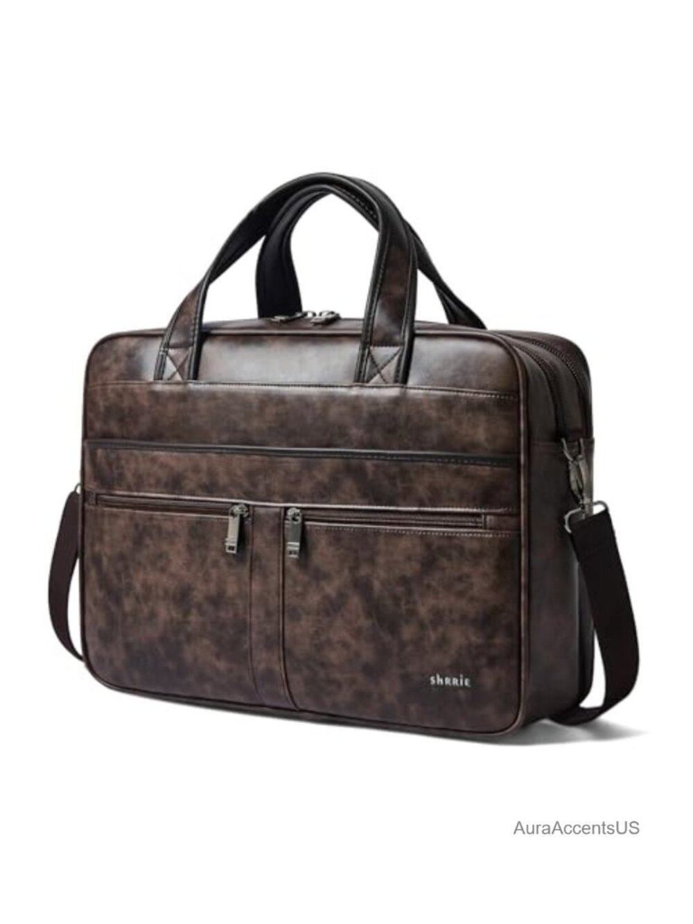 Vegan Leather Laptop Messenger Bag Briefcase fits 16 inch